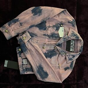 Versace Jeans Couture Pink and Blue Tie-Dye Jacket